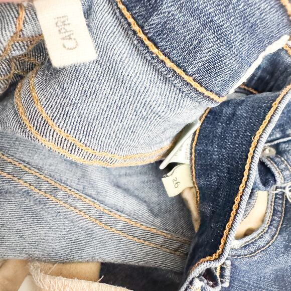 Rag & Bone Capri Denim Jeans Ripped Med/Dark Wash Size 26 - Picture 7 of 9